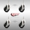 Service Caster 4 Inch 316SS Soft Rubber Wheel Swivel 12mm Threaded Stem Caster Set Brake SCC-SS316TS20S414-SRS-TLB-M1215-4 - alternate 1
